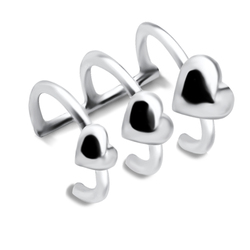 Tripple Hearts Shaped Silver Ear Cuff EC3-02